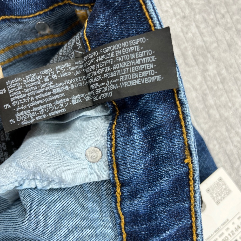 New Zara baggy Wide Leg Bootcut Jeans Women 8/32x33 Blue High Rise Flare Y2K 90s - Picture 11 of 13